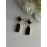 925 Sterling Silver Abalone & Onyx Earrings Length 1.50 Inch