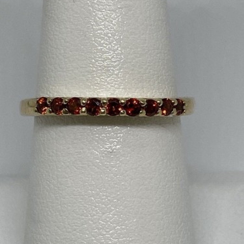925 Sterling Silver Gold Plated Amethyst Ring Size 7.75