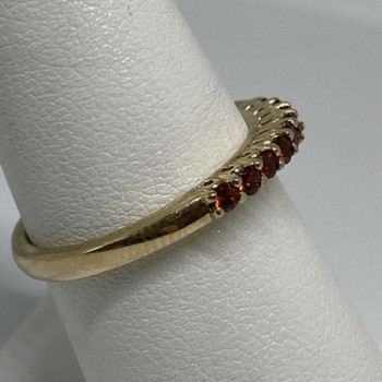 925 Sterling Silver Gold Plated Amethyst Ring Size 7.75