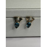 925 STERLING SILVER TOPAZ & PEARL EARRINGS LENGTH 0.70 INCH