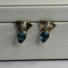 925 Sterling Silver Topaz & Pearl Earrings Length 0.70 Inch