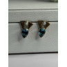 925 STERLING SILVER TOPAZ & PEARL EARRINGS LENGTH 0.70 INCH