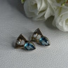 925 Sterling Silver Topaz & Pearl Earrings Length 0.70 Inch