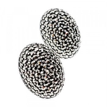 925 Sterling Silver Marcasites Stud Earrings