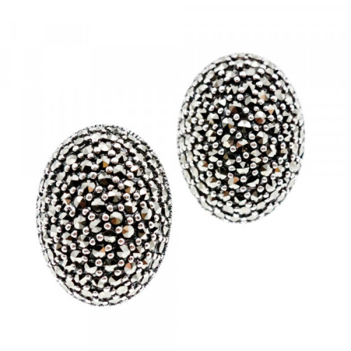 925 Sterling Silver Marcasites Stud Earrings