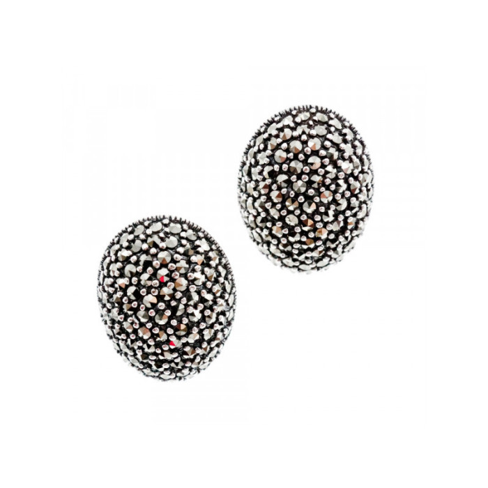 925 STERLING SILVER MARCASITES STUD EARRINGS