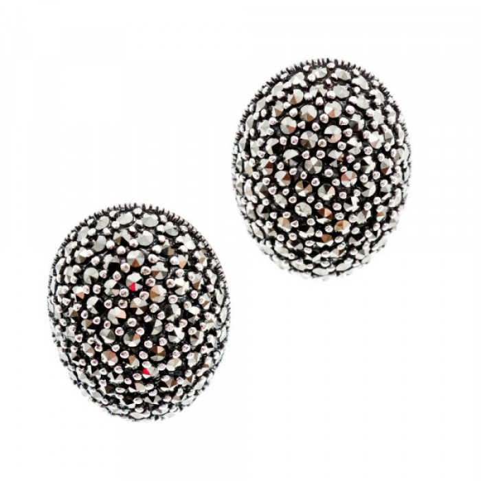 925 Sterling Silver Marcasites Stud Earrings