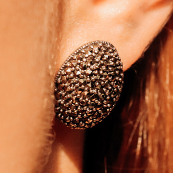 925 Sterling Silver Marcasites Stud Earrings
