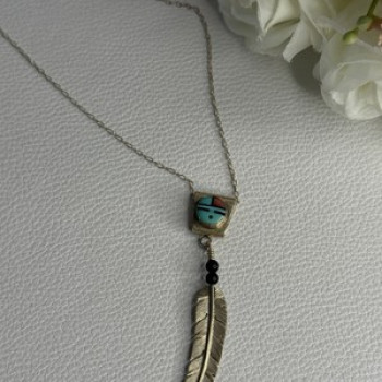 925 Sterling Silver Native American Necklace Length 20 Inch