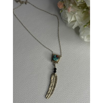 925 Sterling Silver Native American Necklace Length 20 Inch