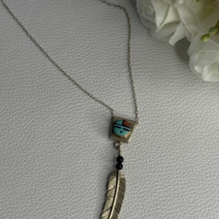 925 Sterling Silver Native American Necklace Length 20 Inch