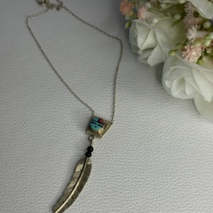 925 Sterling Silver Native American Necklace Length 20 Inch