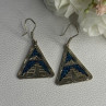 Vintage 925 Sterling Silver Turquoise Earrings Length 1.80 Inch