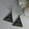 Vintage 925 Sterling Silver Turquoise Earrings Length 1.80 Inch