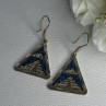 Vintage 925 Sterling Silver Turquoise Earrings Length 1.80 Inch