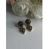 925 Sterling Silver Amethyst & Peridot Earrings Length 1 Inch