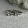 925 Sterling Silver CZ Earrings Length 0.65 Inch