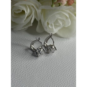 925 Sterling Silver CZ Earrings Length 0.65 Inch