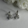 925 Sterling Silver CZ Earrings Length 0.65 Inch