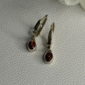 925 Sterling Silver Hessonite Earrings Length 1 Inch