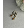 925 Sterling Silver Hessonite Earrings Length 1 Inch