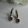925 Sterling Silver Hessonite Earrings Length 1 Inch
