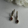 925 Sterling Silver Hessonite Earrings Length 1 Inch