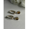 925 Sterling Silver Hessonite Earrings Length 1 Inch