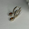 925 Sterling Silver Hessonite Earrings Length 1 Inch