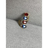 925 Sterling Silver Gold Plated Alpanite & CZ Ring Size 6.5