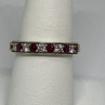 925 Sterling Silver Ruby & CZ Ring Size 8