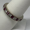 925 Sterling Silver Ruby & CZ Ring Size 8