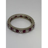 925 Sterling Silver Ring With Ruby & CZ Size 8