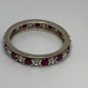 925 Sterling Silver Ruby & CZ Ring Size 8