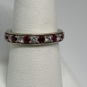 925 Sterling Silver Ruby & CZ Ring Size 8