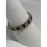 925 Sterling Silver Ring With Ruby & CZ Size 8