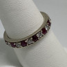 925 Sterling Silver Ruby & CZ Ring Size 8