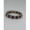 925 Sterling Silver Ring With Ruby & CZ Size 8
