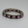 925 Sterling Silver Ruby & CZ Ring Size 8