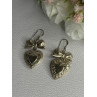 Vintage 925 Sterling Silver Heart Earrings Length 1.70 Inch