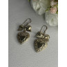 Vintage 925 Sterling Silver Heart Earrings Length 1.70 Inch