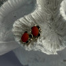 925 Sterling Silver Carnelian Stud Earrings Length 0.40 Inch
