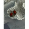 925 Sterling Silver Carnelian Stud Earrings Length 0.40 Inch