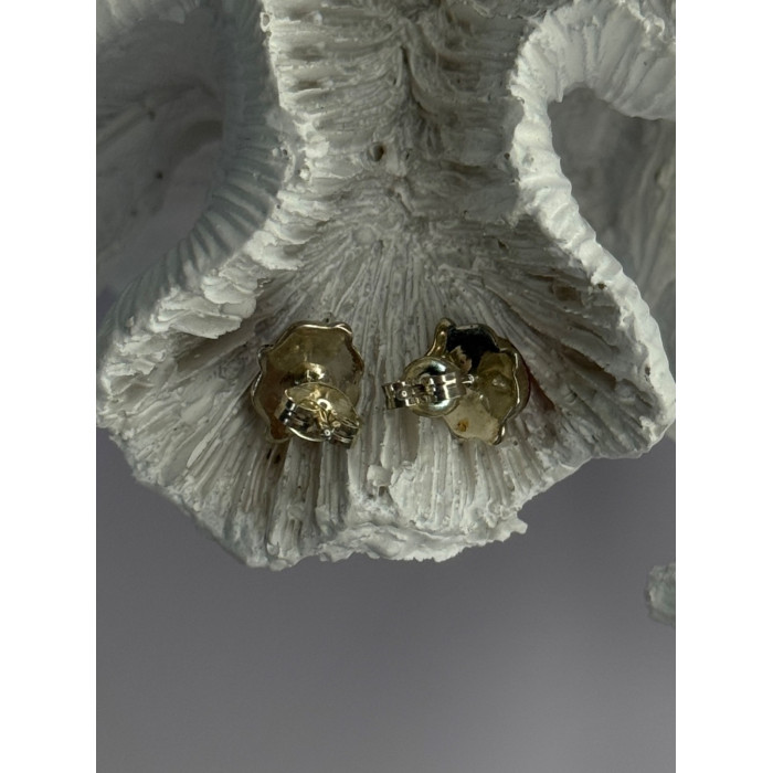 925 Sterling Silver Carnelian Stud Earrings Length 0.40 Inch