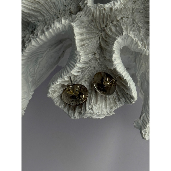 925 Sterling Silver Carnelian Round Stud Earrings Length 0.50 Inch