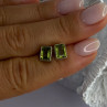Pretty 925 Sterling Silver Peridot Stud Earrings Length 0.30 Inch