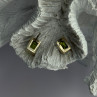 Pretty 925 Sterling Silver Peridot Stud Earrings Length 0.30 Inch