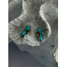 925 Sterling Silver Turquoise Earrings Length 0.50 Inch