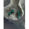 925 Sterling Silver Turquoise Earrings Length 0.50 Inch