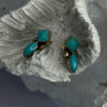 925 Sterling Silver Turquoise Earrings Length 0.50 Inch